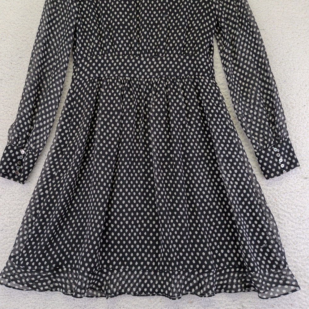 Diane von Furstenberg Arabella DVF Black White Polka Dot Silk Sheath Dress Sz 4 - Picture 9 of 11